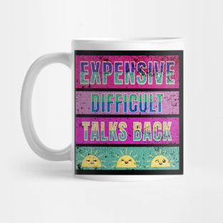 EXPENSIVE DIFFICULT TALKS BACK Mug